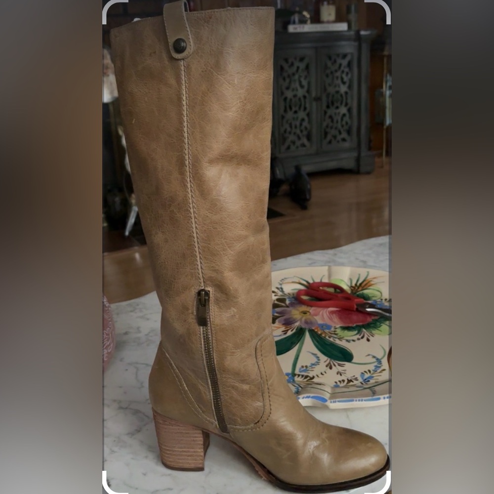 Sam Edelman Tan Leather Over the Knee Boots